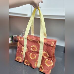 Thirty-One Zip-top Organizing Utility Tote - Sunflower Season